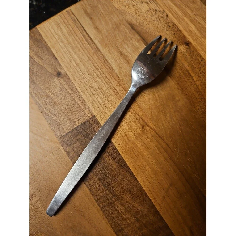 Vintage Everbrite Premier Stainless EVS13 Dinner Fork Textured Leaf Silverware
